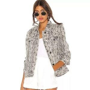 BlankNYC Snakeskin Print Denim Jacket